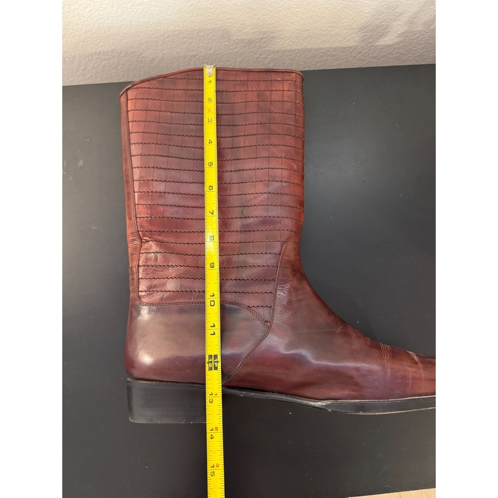 Lorenzo Banfi Men's 12 M Boot Brown Leather Round Toe Mid Calf Cowbody Western - Picture 10 of 10